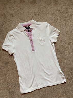 Ferrari White Polo with Lavender Placket